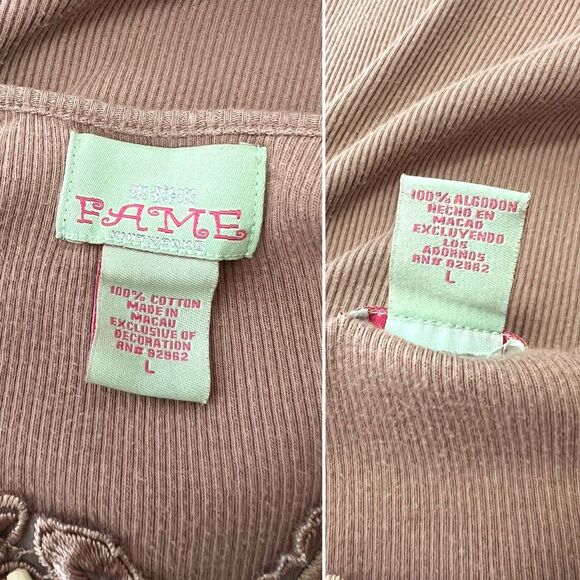 Vintage Y2K Cami Top Large Butterfly Embroidered Beaded Embellished Tank - Picture 2 of 7